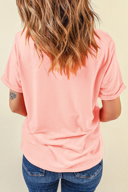 Sequined Disco Ball Crew Neck Graphic Tee