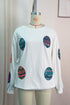 Sequined Easter Egg Drop Shoulder Oversized Sweatshirt