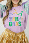 Sequined Graphic Letter Patchwork Southern Style Tee