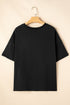 Sequined Guitar Graphic Dropped Shoulder Cotton Tee