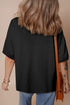 Sequined Guitar Graphic Dropped Shoulder Cotton Tee