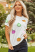 Sequined Harvest Graphic Short Sleeve Jersey Tee