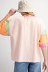 Sequined Horseshoe Graphic Patchwork Half Sleeve Tee