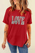 Sequined Love Graphic Short Sleeve Jersey Tee