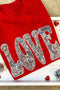 Sequined Love Graphic Short Sleeve Jersey Tee