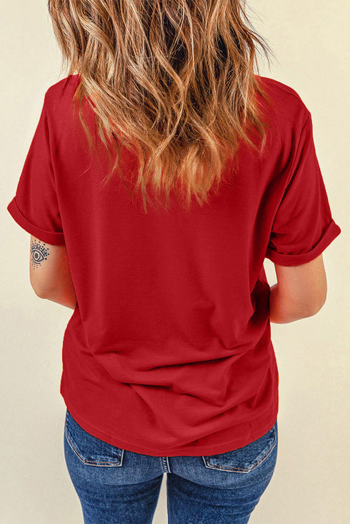 Sequined Love Graphic Short Sleeve Jersey Tee