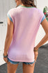 Sequined Mama Graphic Corded Ribbed Knit Short Sleeve Tee