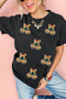 Sequined Pumpkin Fruit Motif Round Neck Graphic Tee