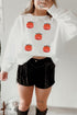 Sequined Pumpkin Graphic Crew Neck Pullover Sweatshirt