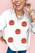Sequined Pumpkin Graphic Crew Neck Pullover Sweatshirt