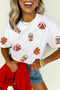 Sequined Pumpkin Graphic Shift Silhouette Statement Tee