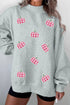 Sequined Pumpkin Patch Mock Neck Baggy Pullover Sweatshirt