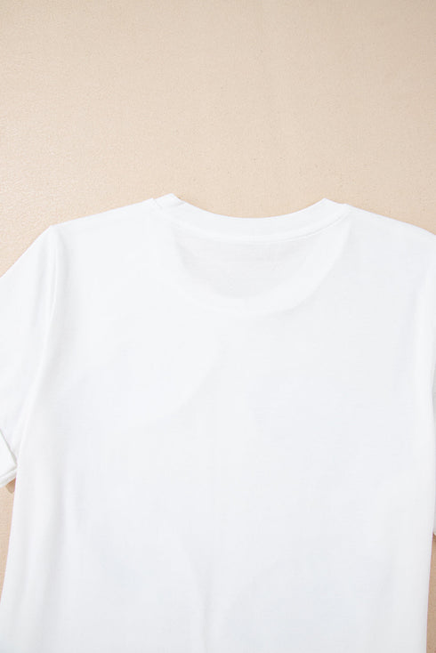Sequined Rugby Football Graphic Short Sleeve Jersey Tee