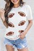 Sequined Rugby Football Graphic Short Sleeve Jersey Tee