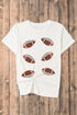Sequined Rugby Football Graphic Short Sleeve Jersey Tee