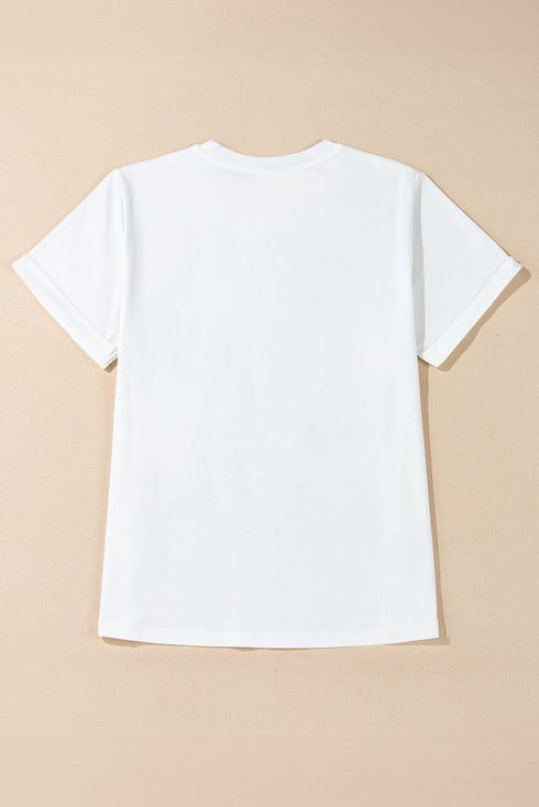 Sequined Rugby Football Graphic Short Sleeve Jersey Tee