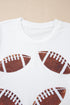 Sequined Rugby Football Graphic Short Sleeve Jersey Tee