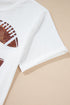 Sequined Rugby Football Graphic Short Sleeve Jersey Tee