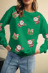 Sequined Santa Delivering Gifts Graphic Pullover Sweatshirt