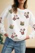 Sequined Santa Delivering Gifts Graphic Pullover Sweatshirt