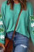 Sequined St Patrick Clover Patched Long Sleeve Top