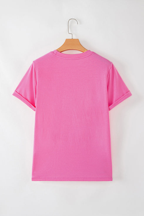 Sequined Swirl Candy Graphic Short Sleeve T Shirt
