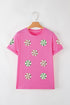 Sequined Swirl Candy Graphic Short Sleeve T Shirt