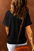 Sequined Thankful Script Round Neck Graphic Tee