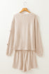 Sequined Turkey Corded Knit Loose Fit Graphic Set
