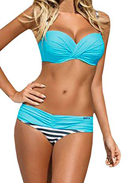 Sexy Padded Gather Push-Up Bikini Set