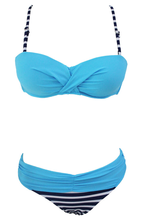 Sexy Padded Gather Push-Up Bikini Set