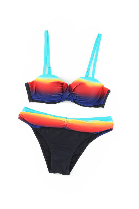Sexy Padded Gather Push-Up Bikini Set