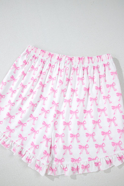 Shamrock Print Short Sleeve Ruffled Hem Pajama Set