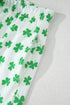 Shamrock Print Short Sleeve Ruffled Hem Pajama Set