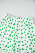 Shamrock Print Short Sleeve Ruffled Hem Pajama Set