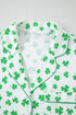 Shamrock Print Short Sleeve Ruffled Hem Pajama Set
