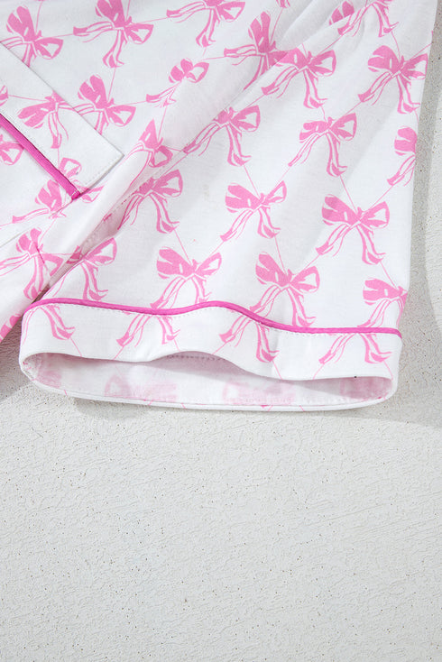 Shamrock Print Short Sleeve Ruffled Hem Pajama Set