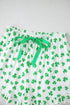 Shamrock Print Short Sleeve Ruffled Hem Pajama Set