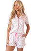 Shamrock Print Short Sleeve Ruffled Hem Pajama Set