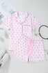 Shamrock Print Short Sleeve Ruffled Hem Pajama Set