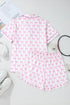Shamrock Print Short Sleeve Ruffled Hem Pajama Set