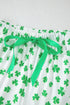 Shamrock Print Short Sleeve Ruffled Hem Pajama Set