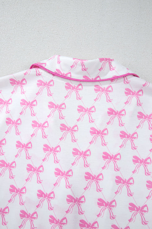 Shamrock Print Short Sleeve Ruffled Hem Pajama Set