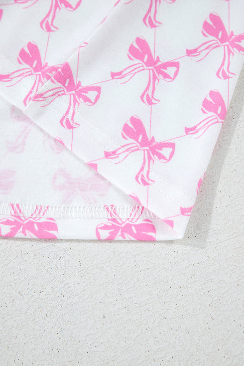 Shamrock Print Short Sleeve Ruffled Hem Pajama Set