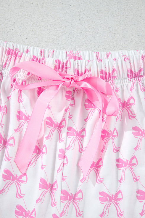 Shamrock Print Short Sleeve Ruffled Hem Pajama Set