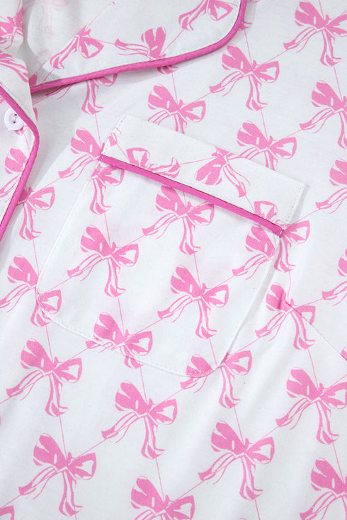 Shamrock Print Short Sleeve Ruffled Hem Pajama Set