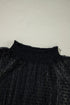 Sheer Dotted Lace Mock Neck Long Sleeve Blouse