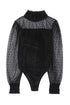 Sheer Dotty Long Sleeve Ribbed Velvet Bodysuit