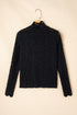 Sheer Floral Lace Long Sleeve Mock Neck Top