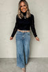 Sheer Floral Lace Long Sleeve Mock Neck Top